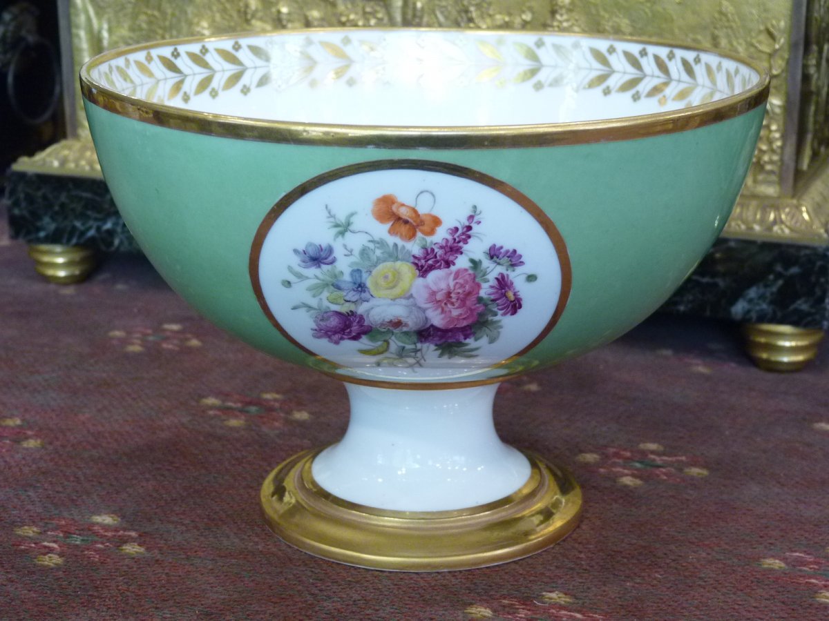 Sevres, Porcelain Cup, Floral Decor, Empire Period-photo-1