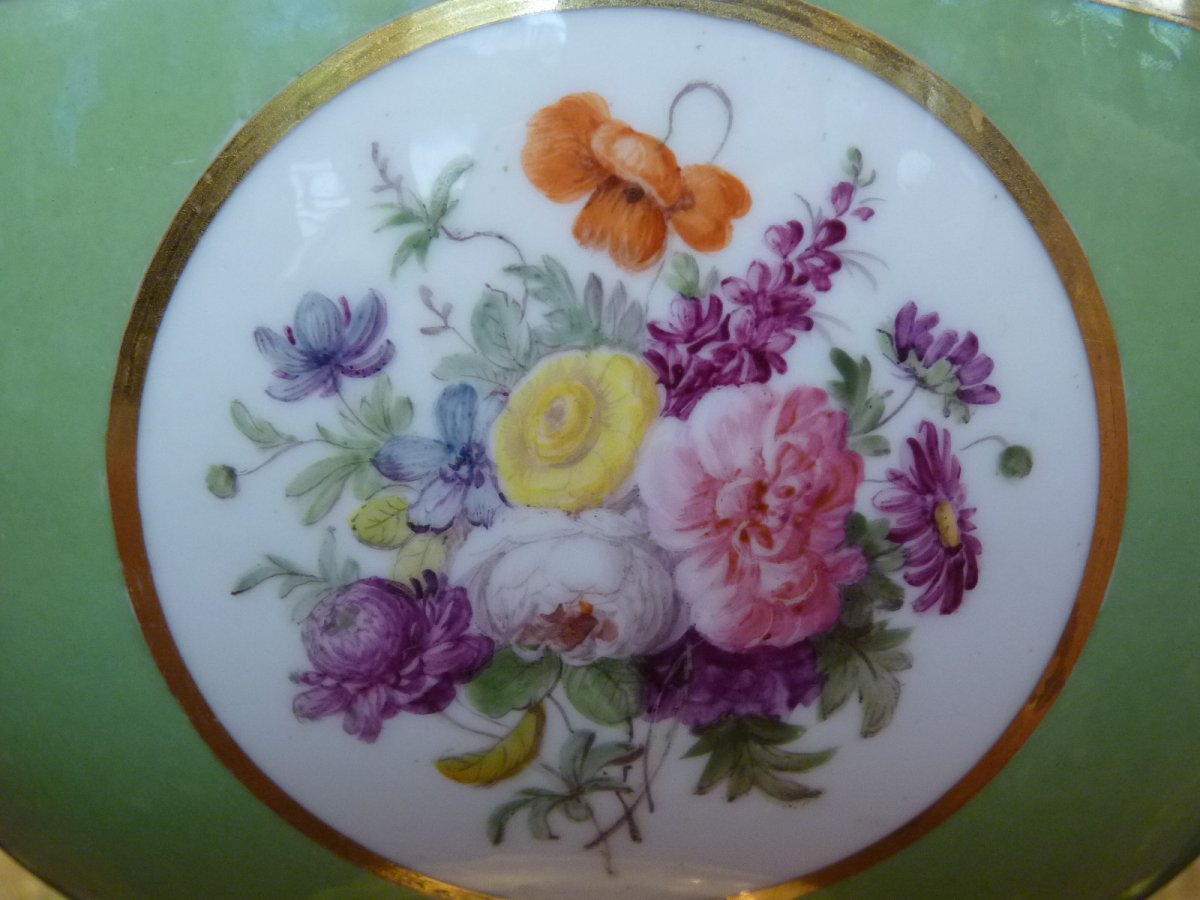 Sevres, Porcelain Cup, Floral Decor, Empire Period-photo-3