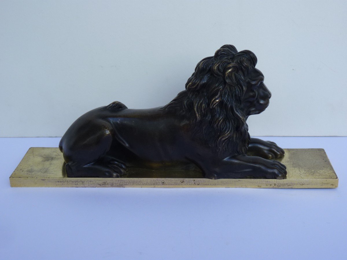 Paire de Lions, Sculptures en Bronze, Epoque Empire-photo-1