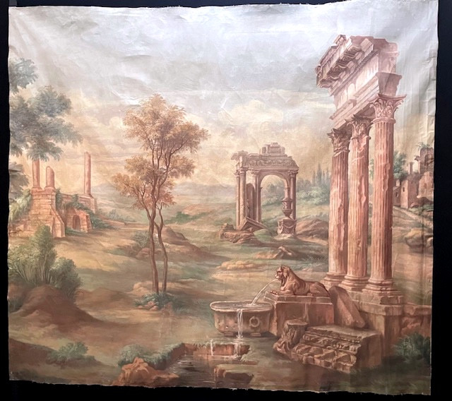 ensemble de 3 toiles peintes fin du 18 eme-photo-3