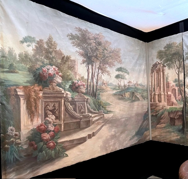 ensemble de 3 toiles peintes fin du 18 eme