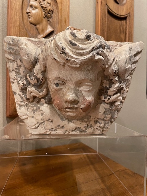 Pair Of Stone Angel Heads-photo-2
