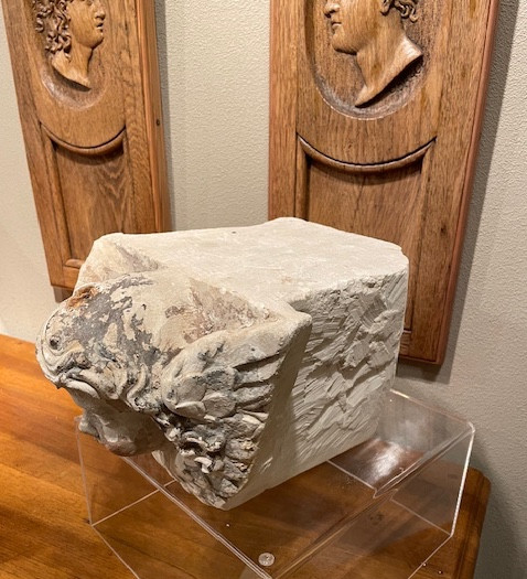 Pair Of Stone Angel Heads-photo-4