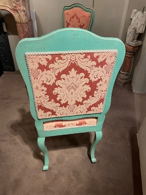 paire de chaises en bois peint et doré-photo-2