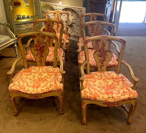 Set Of Six Venetian Lounge Chairs