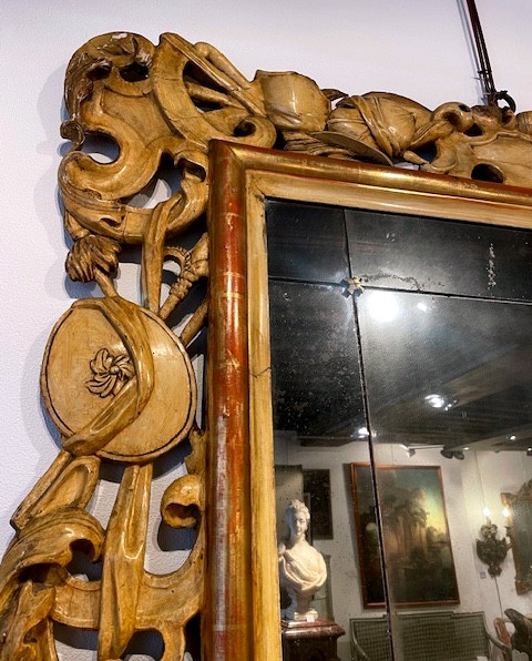 Italian Mirror With Military Trophies-photo-2