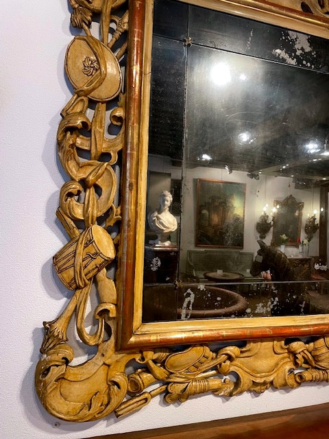 Italian Mirror With Military Trophies-photo-3