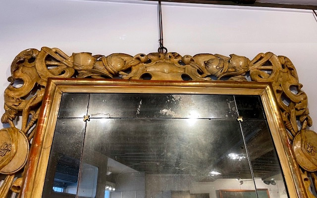 Italian Mirror With Military Trophies-photo-3