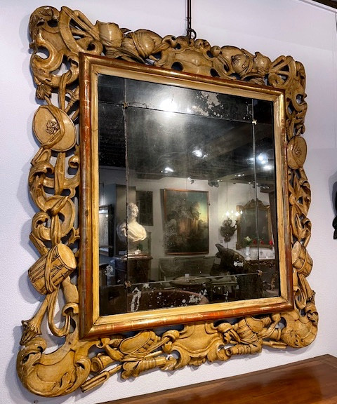 Italian Mirror With Military Trophies