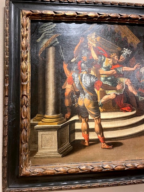 rare tryptique narratif relatant l histoire de DAVID et du roi SAUL attribué à ANDREA LILLI -photo-4