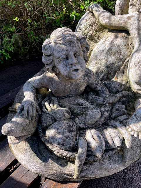 important centre de bassin en pierre reconstituée italie 1950-photo-1