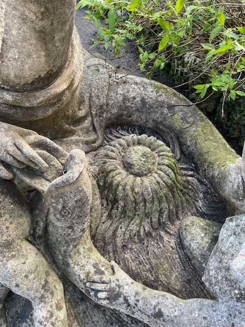 important centre de bassin en pierre reconstituée italie 1950-photo-3