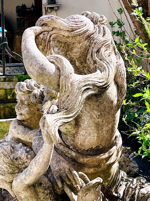 important centre de bassin en pierre reconstituée italie 1950-photo-6