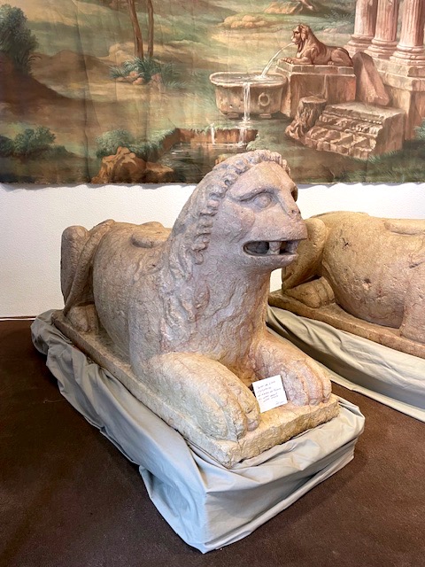 Pair Of Stylophore Marble Lions Late 12th, Early 13th Century-photo-4