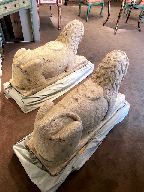 Pair Of Stylophore Marble Lions Late 12th, Early 13th Century-photo-7