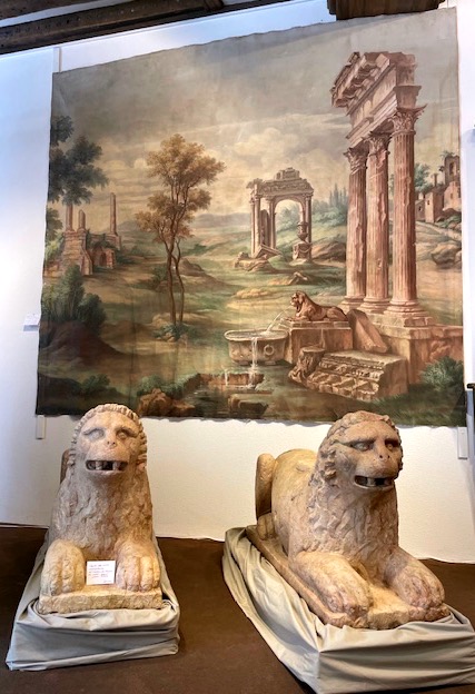 Pair Of Stylophore Marble Lions Late 12th, Early 13th Century