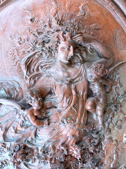 Flore entourée de putti,école italienne de la fin du 19 eme siécle en terre cuite-photo-2