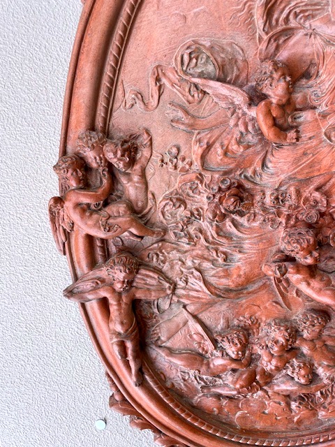 Flore entourée de putti,école italienne de la fin du 19 eme siécle en terre cuite-photo-4