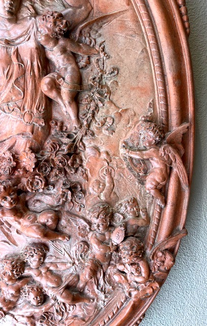 Flore entourée de putti,école italienne de la fin du 19 eme siécle en terre cuite-photo-2