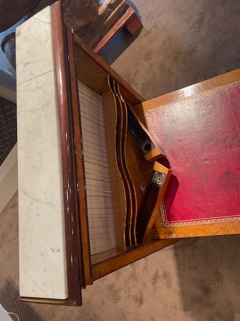 Vintage Charles X-era Cedar Wood Note Holder, Circa 1830-photo-2