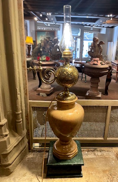 paire monumentale de lampes en bronze doré et marbre de Sienne , Lerolle Frères,Paris,1867-photo-2