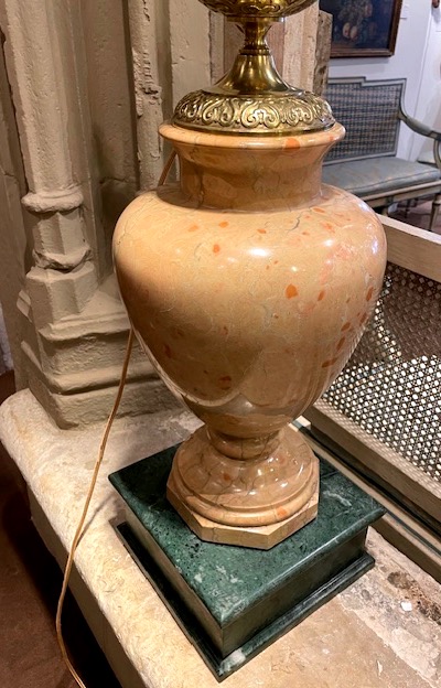 paire monumentale de lampes en bronze doré et marbre de Sienne , Lerolle Frères,Paris,1867-photo-1