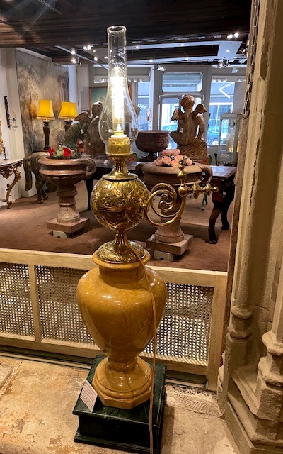 paire monumentale de lampes en bronze doré et marbre de Sienne , Lerolle Frères,Paris,1867-photo-2
