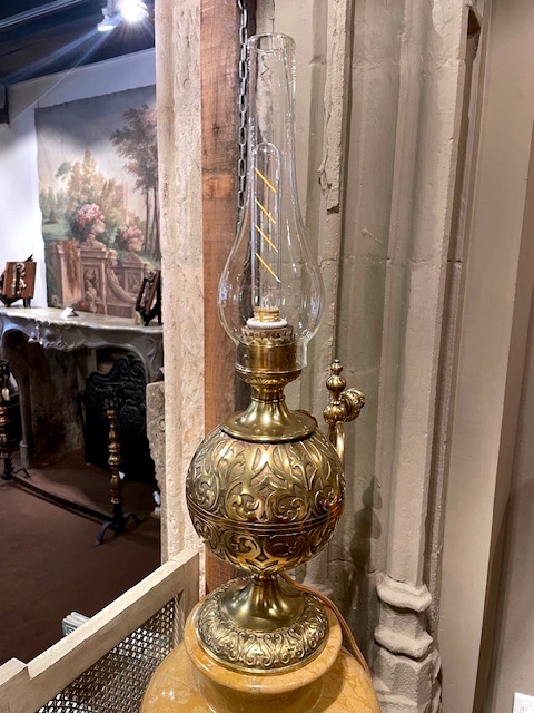 paire monumentale de lampes en bronze doré et marbre de Sienne , Lerolle Frères,Paris,1867-photo-3