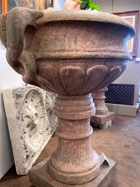 Pair Of Royal Red Granite Planters, Italy, Circa 1810-photo-5