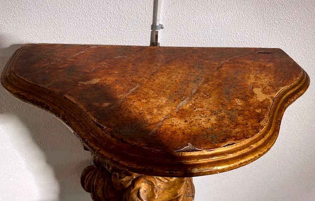 console murale en bois sculpté et doré fin du 17 eme -photo-2