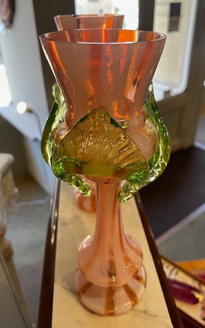 paire de vases en verre soufflé de Murano-photo-4