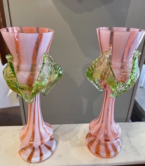 paire de vases en verre soufflé de Murano-photo-6