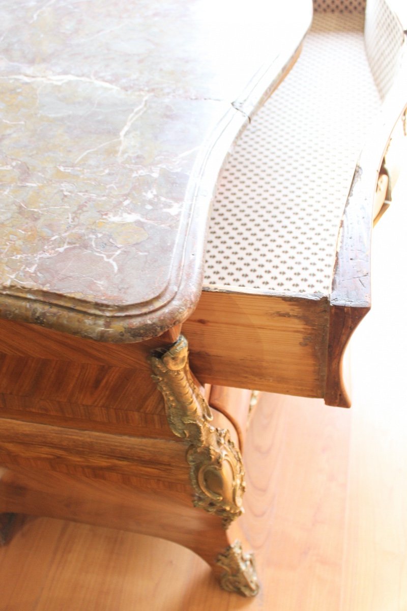 18th Century Commode In Veneer Wood -photo-2