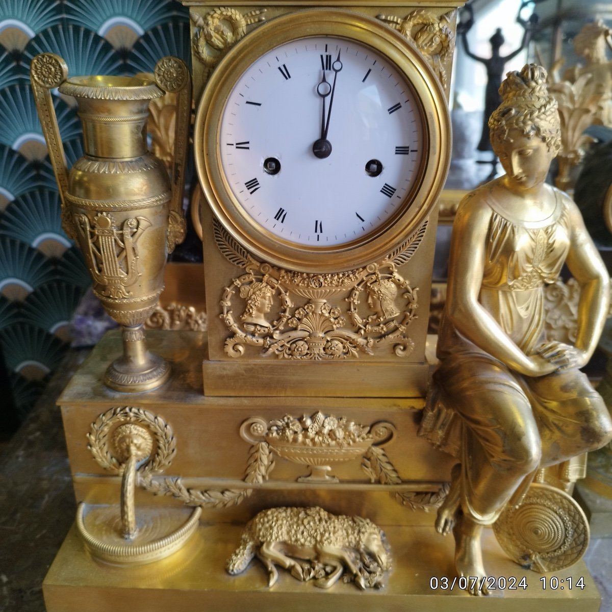 Clock A La Bergère Empire Period -photo-4