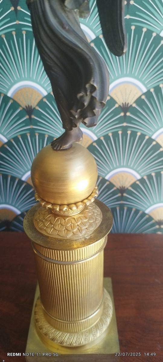 victoire ales candélabre époque empire parfait état bronze doré-photo-1