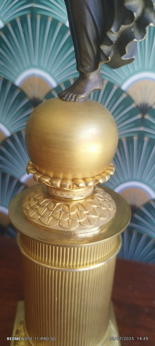 victoire ales candélabre époque empire parfait état bronze doré-photo-2