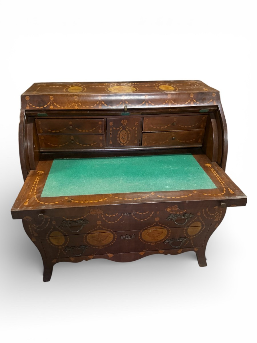 Commode bureau marqueté style Anglais-photo-1