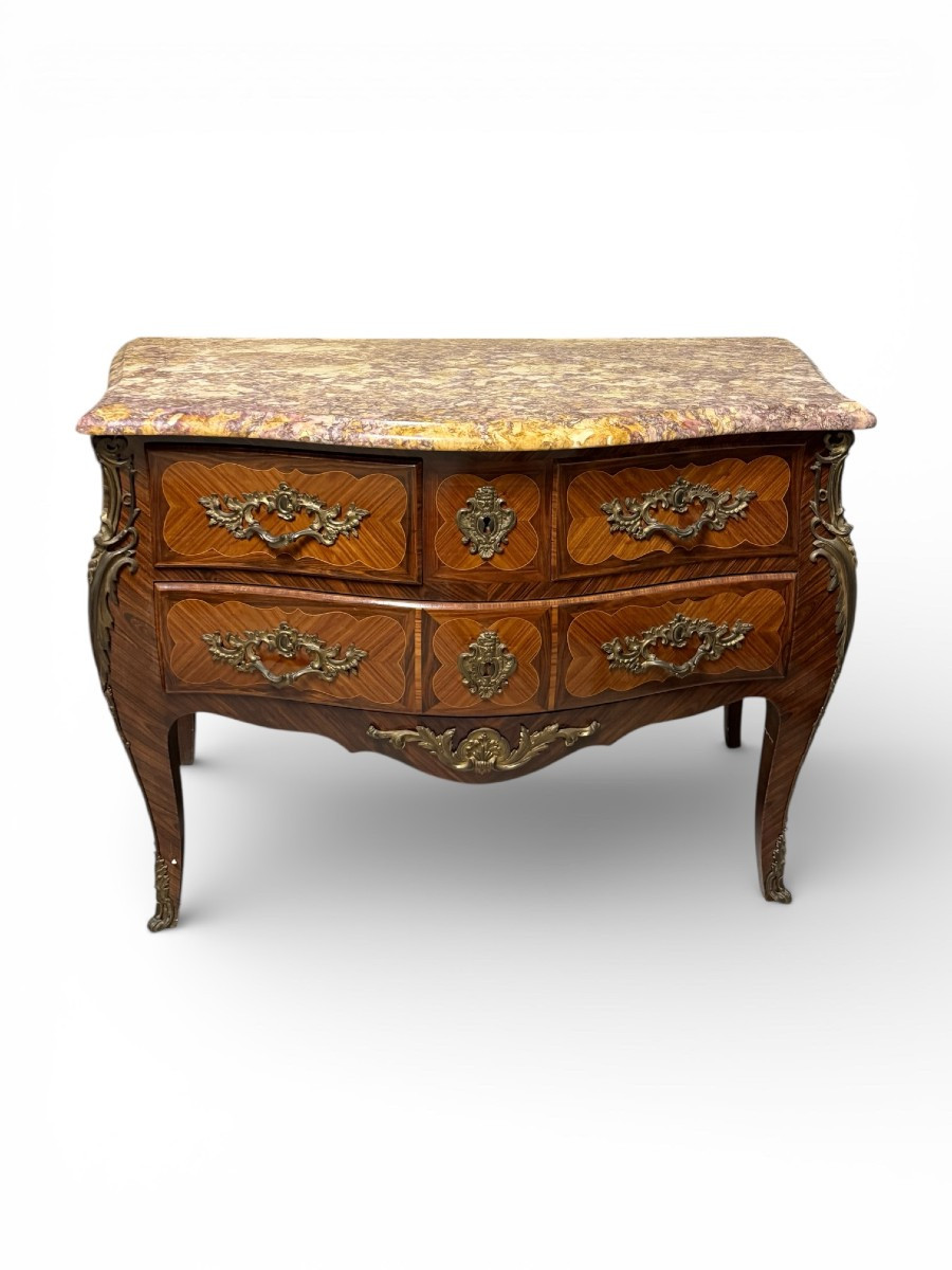 Marquetry Commode In The Style Of A Tomb, Dating From The 15th Century, Stamped "de Mondon".-photo-1