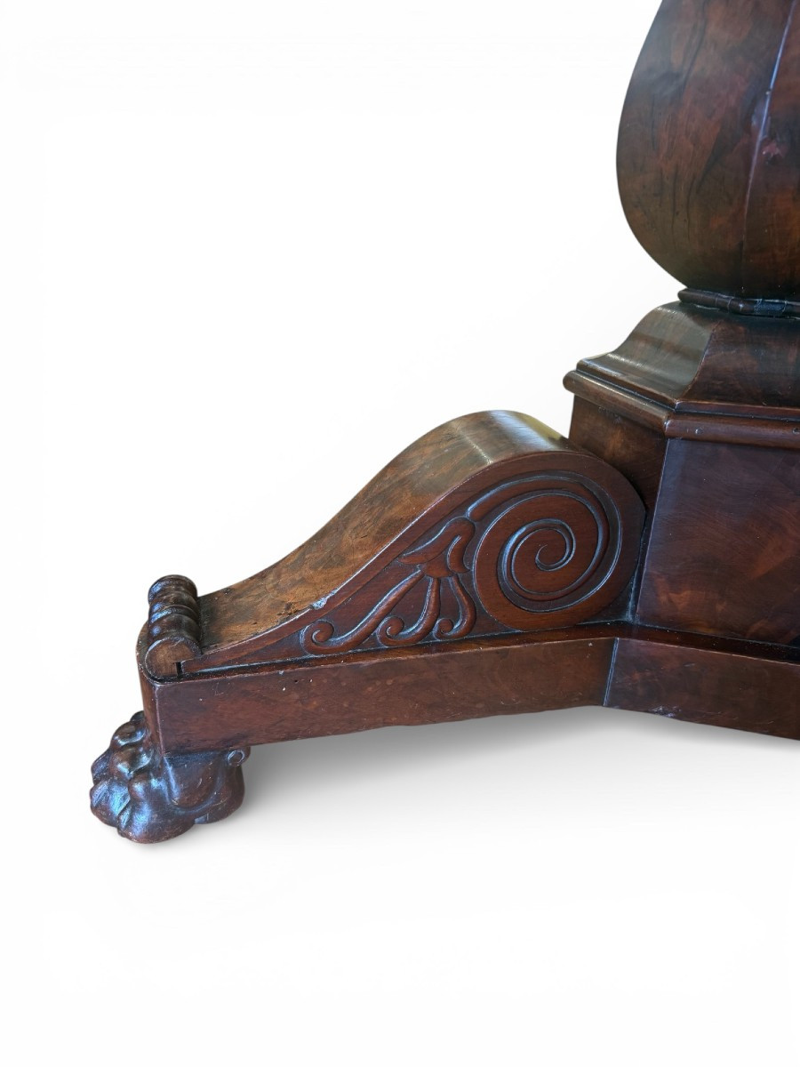 19th-century Side Table With Marble And Semi-precious Stone Marquetry-photo-2