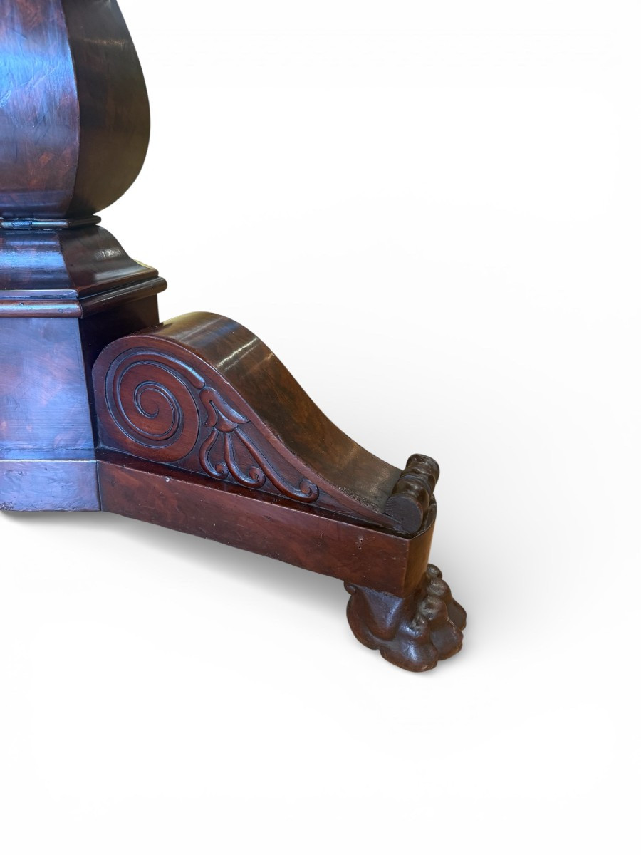 19th-century Side Table With Marble And Semi-precious Stone Marquetry-photo-3