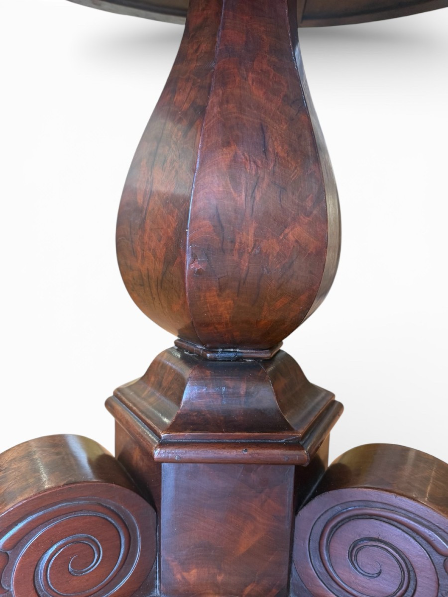 19th-century Side Table With Marble And Semi-precious Stone Marquetry-photo-4