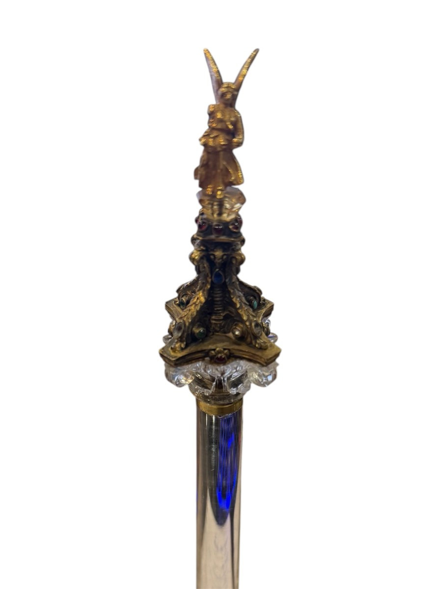 Column Made Of Crystal, Gold, And Semi-precious Stones.-photo-1