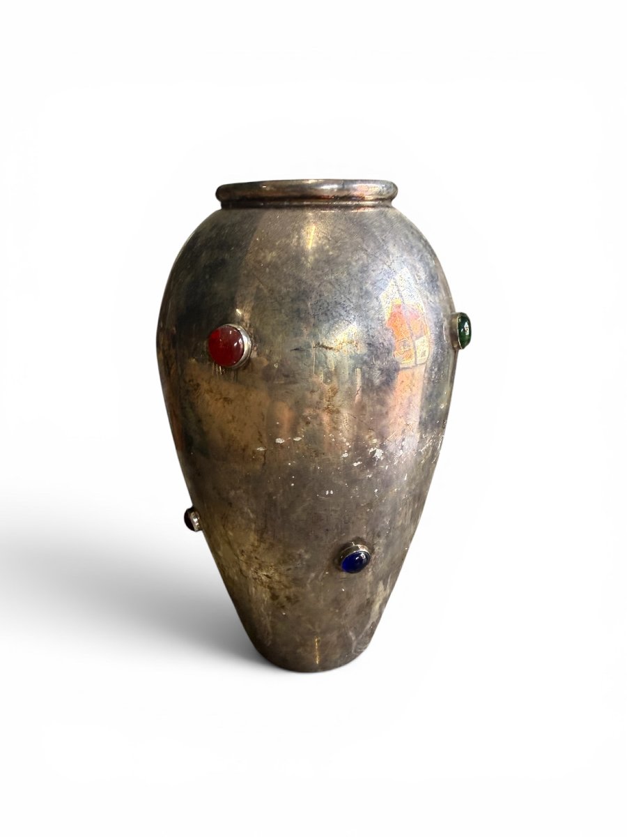 Vase en métal argenté-photo-2