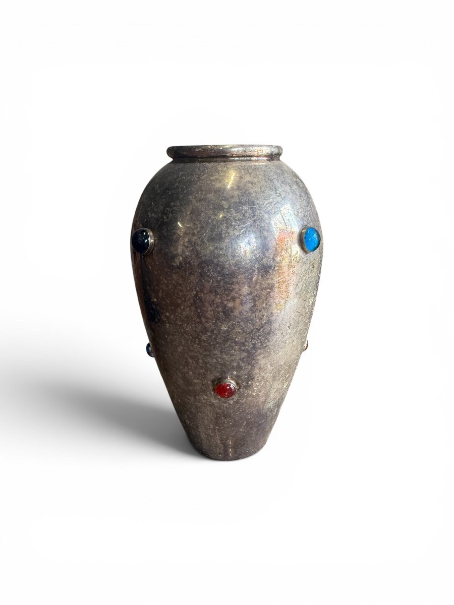 Vase en métal argenté-photo-4