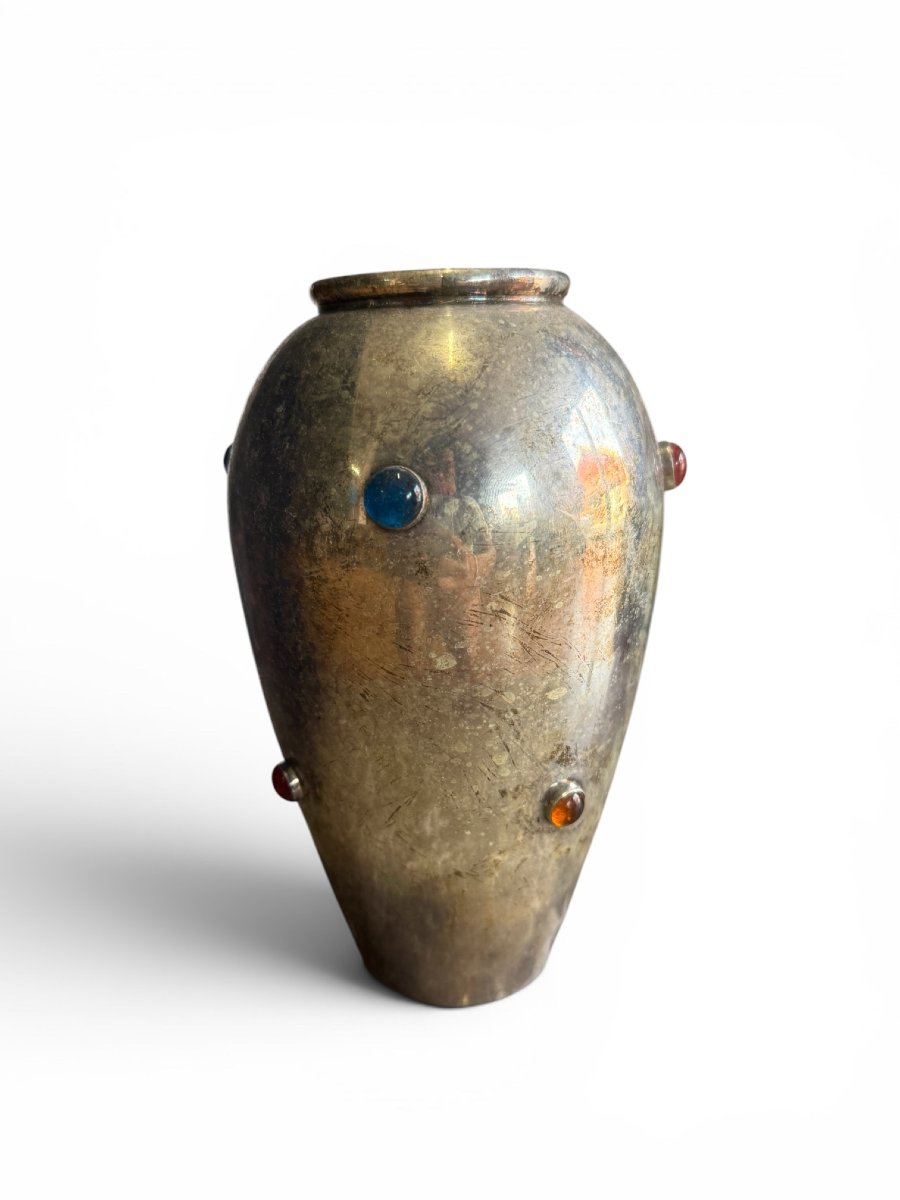 Vase en métal argenté