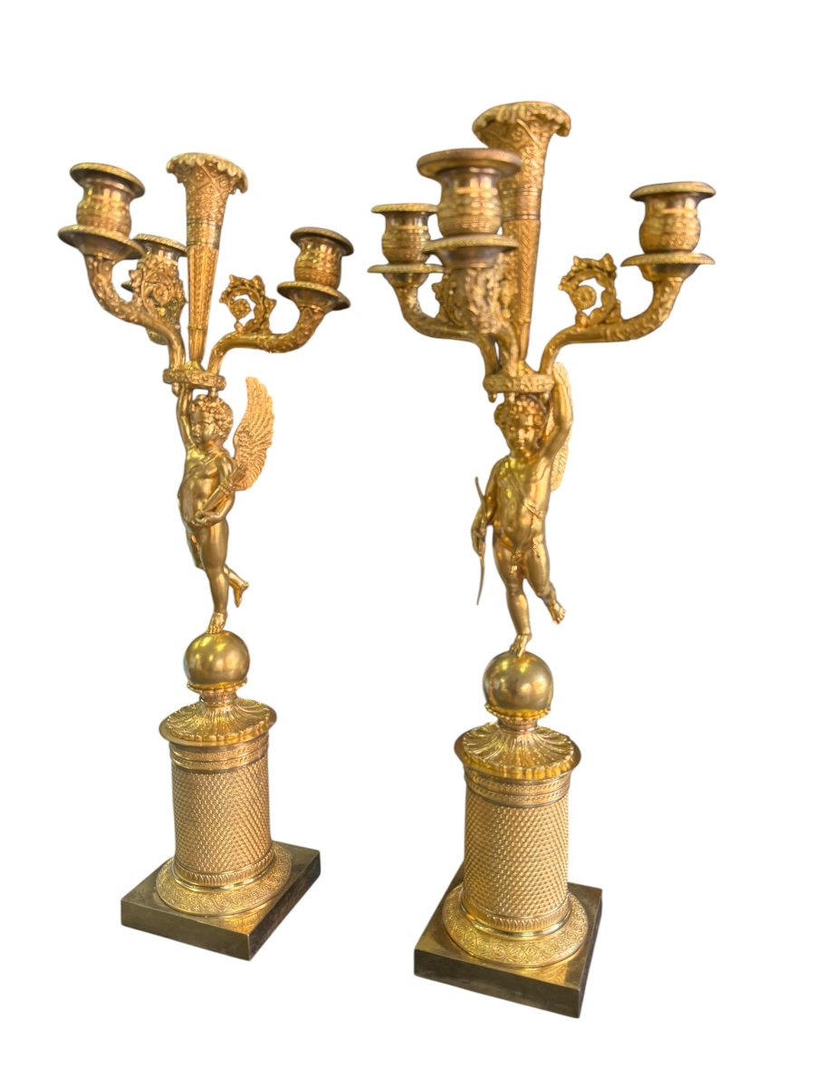 Pair Of Empire-style Candelabra-photo-4