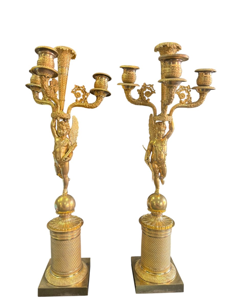 Pair Of Empire-style Candelabra-photo-2