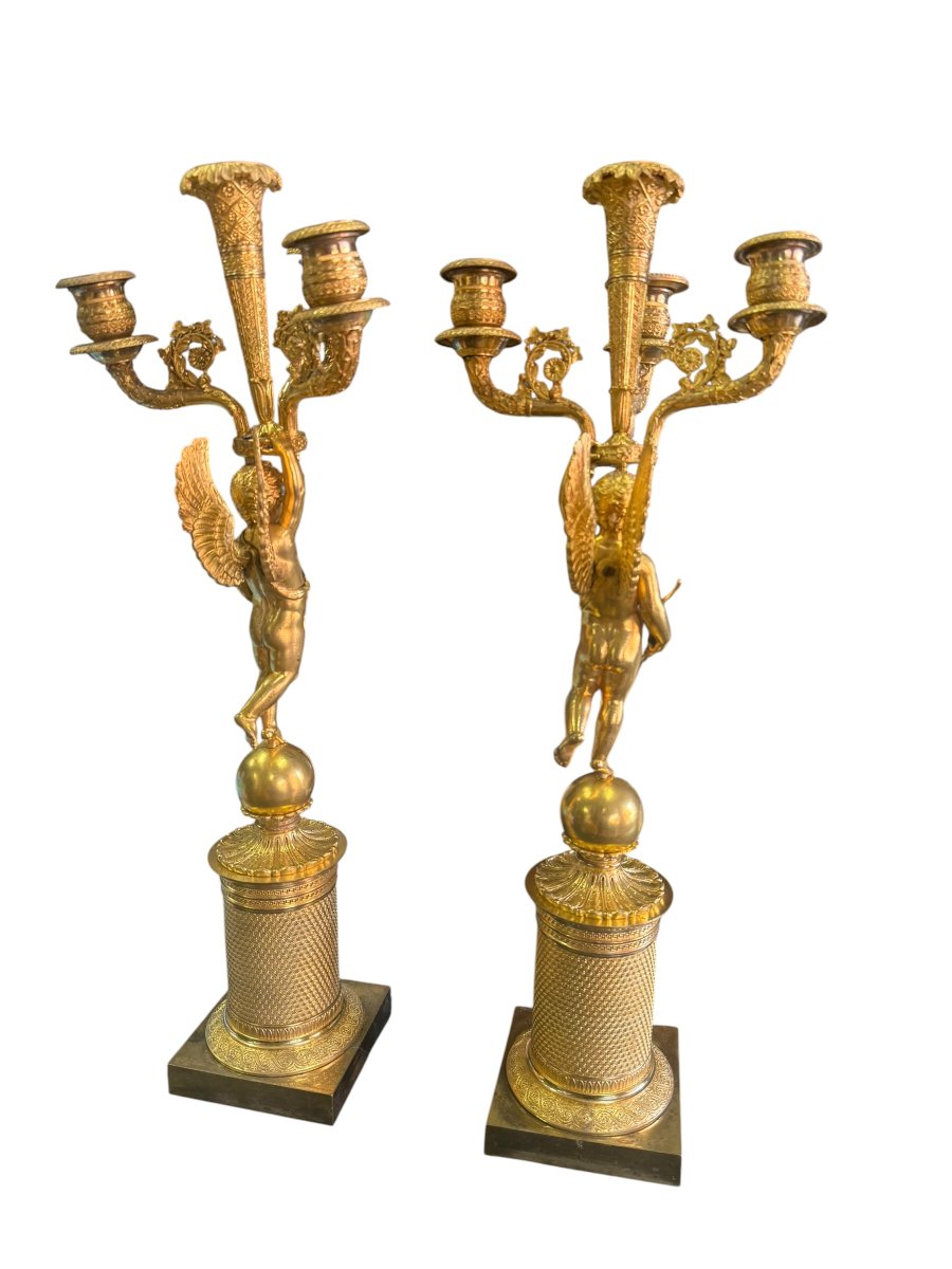 Pair Of Empire-style Candelabra-photo-3