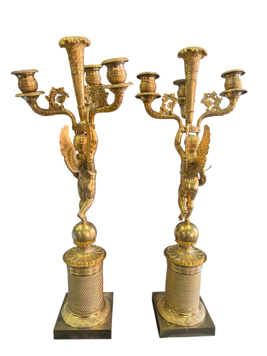 Pair Of Empire-style Candelabra-photo-4