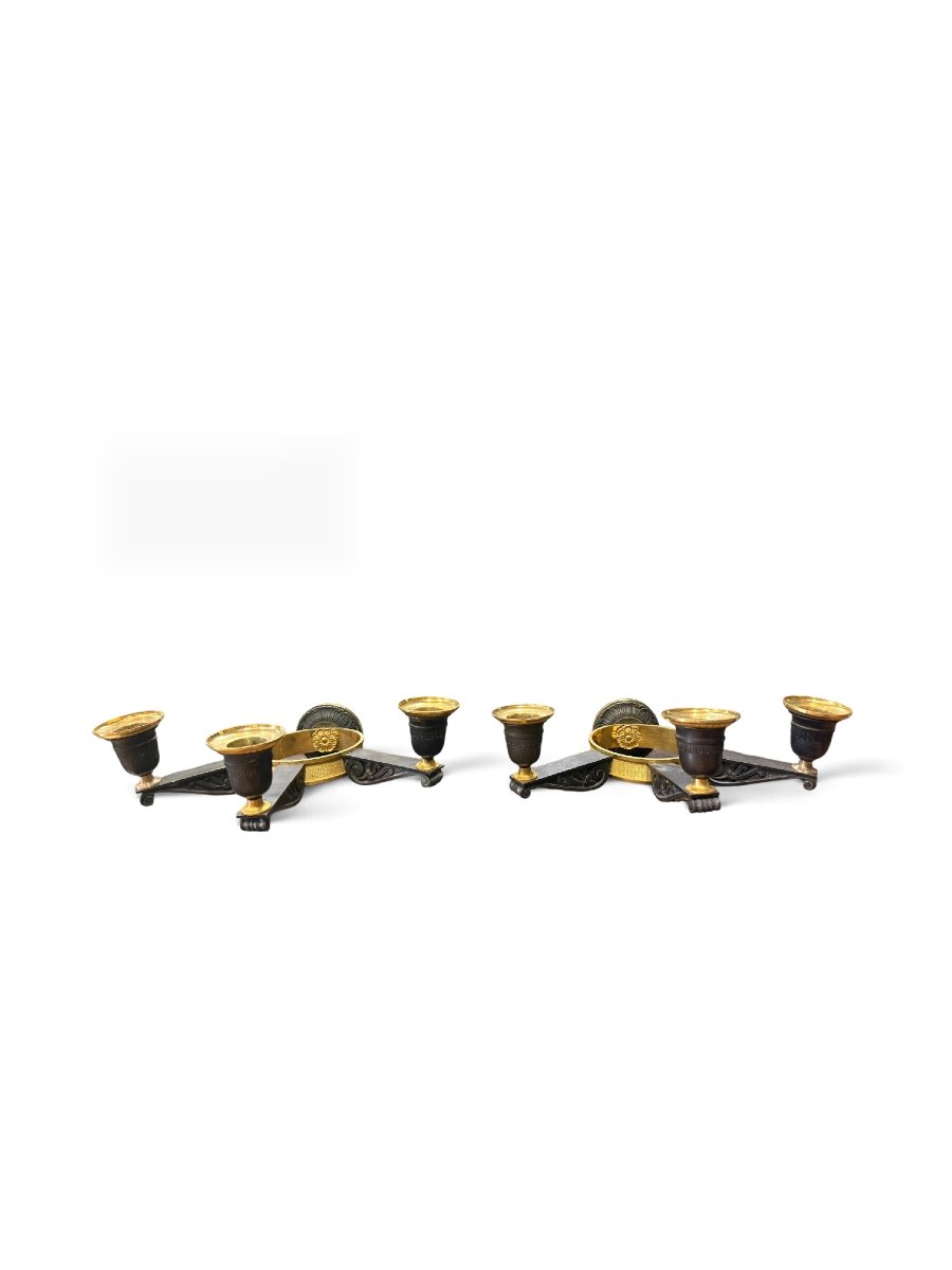 Paire de lampes à 3 binets